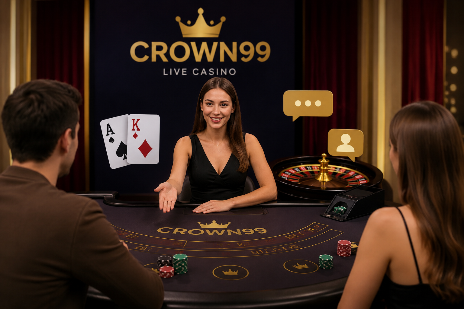 Crown99 Live Game Interaction: Dealers & Players